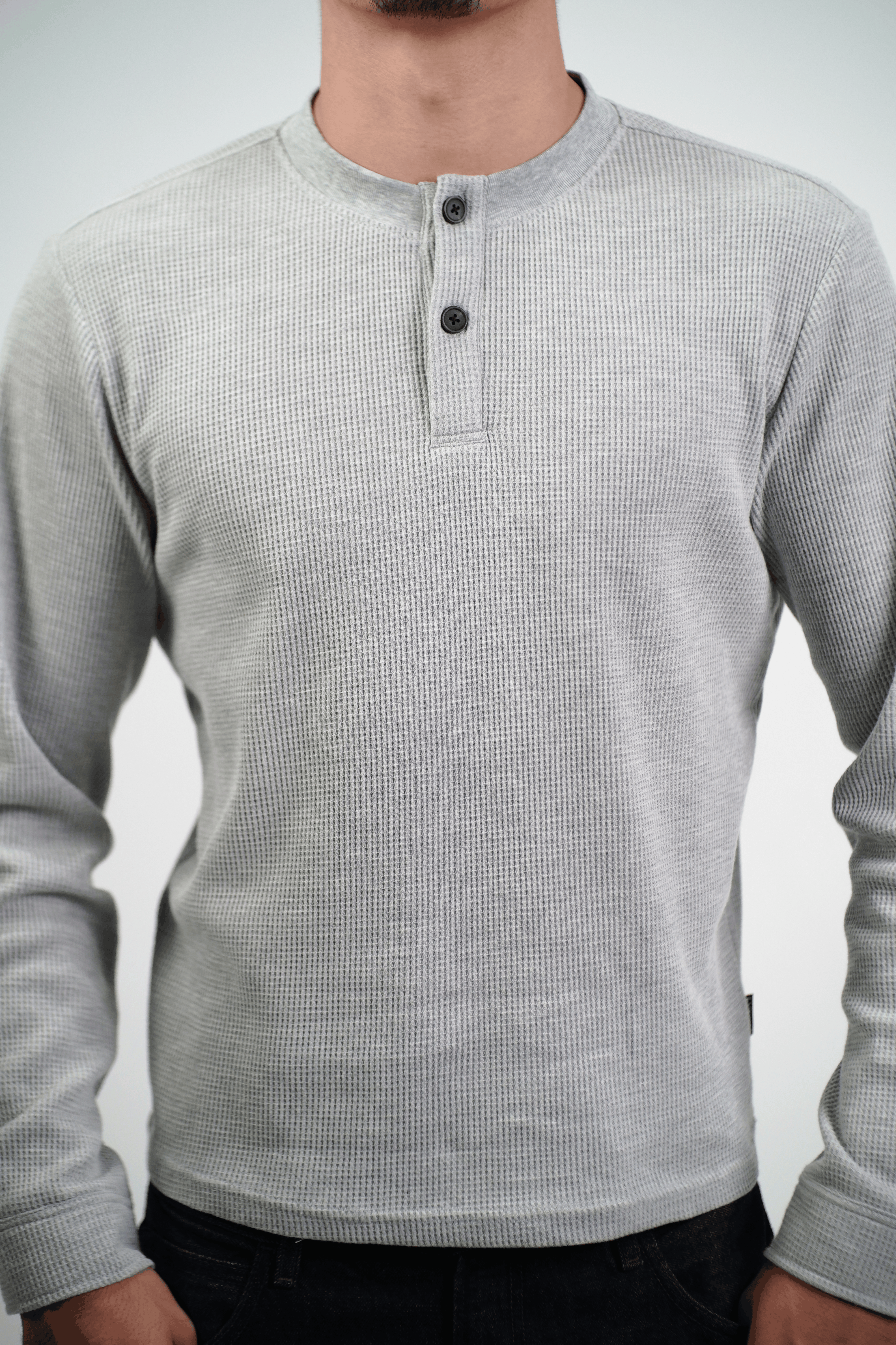 Waffle Henley Heather Grey