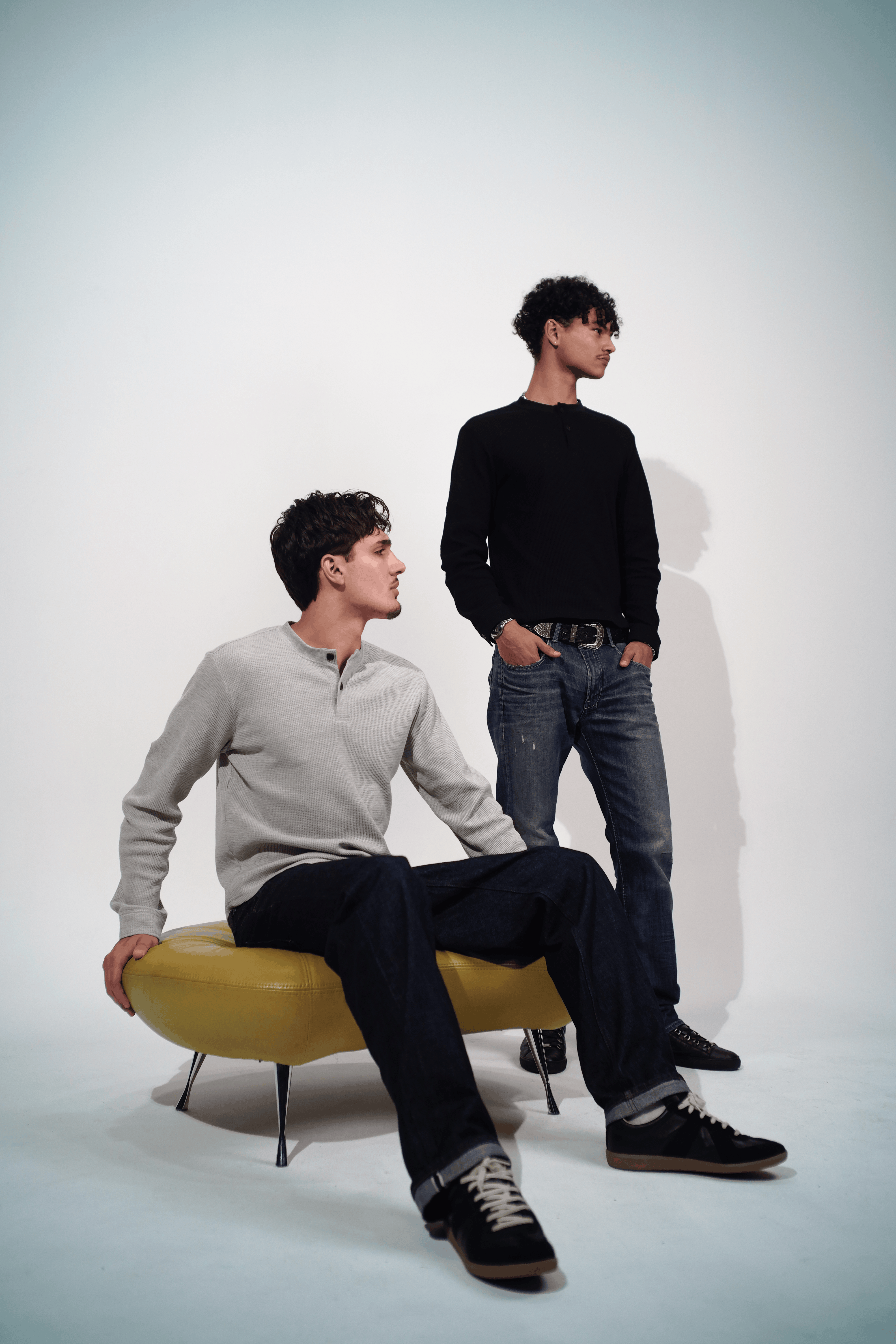 Waffle Henley Heather Grey