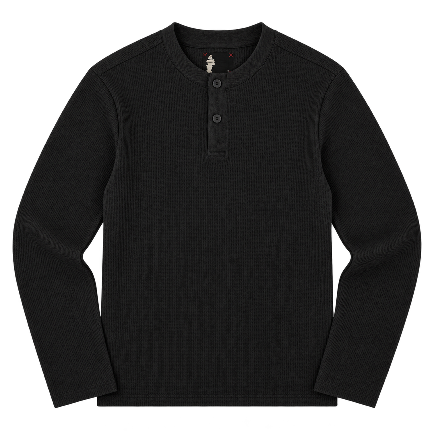 Waffle Henley Black